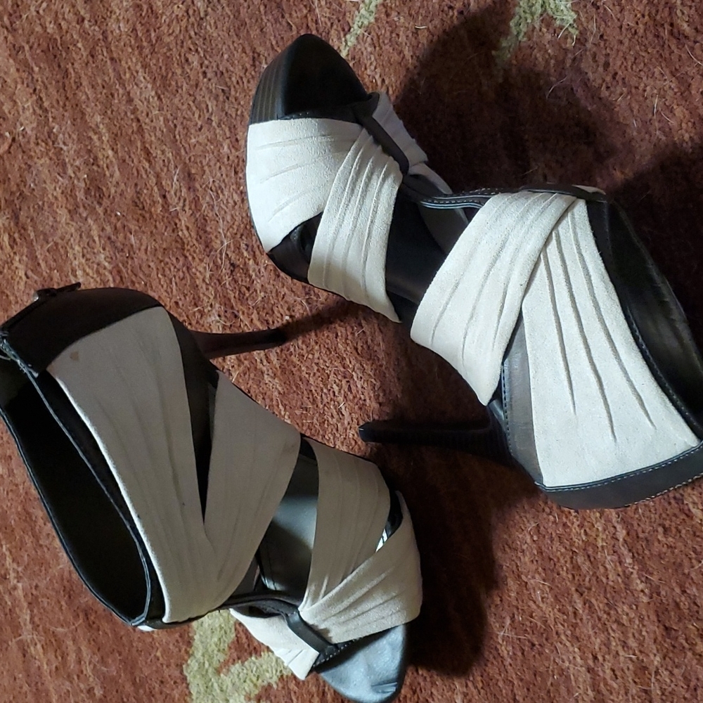 Tan Suede and Brown 2" heels